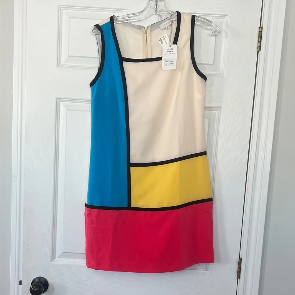 Sold- Adore Multicolor Geometric Mini Dress - Picture 1 of 4